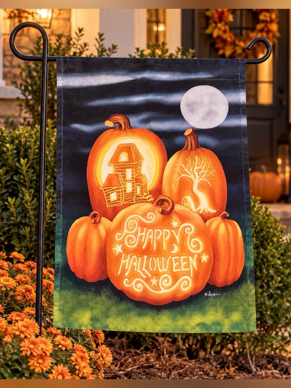 Garden Flag Happy Halloween Pumpkin Flag 12x18
